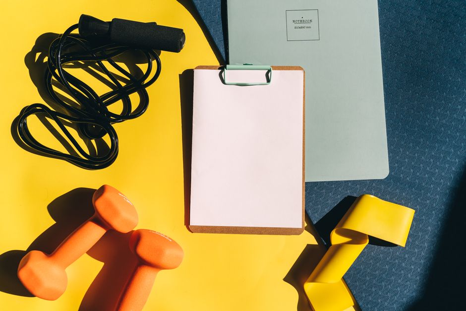 sports notebook logging workout data