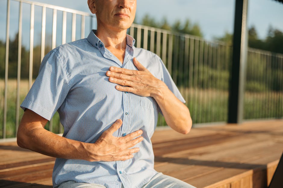 person doing breathing exercises sports recovery technique